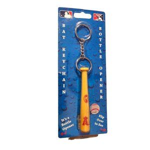 LOS ANGELES ANGELS MINI BASEBALL BAT KEYCHAIN KEY RING W/ BOTTLE OPENER ONE END